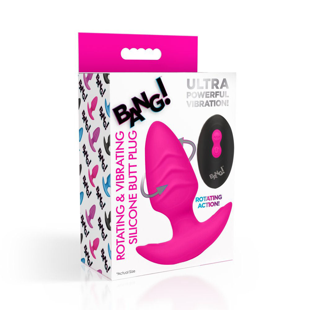 Pink retail box with ribbed plug artwork and oval remote.