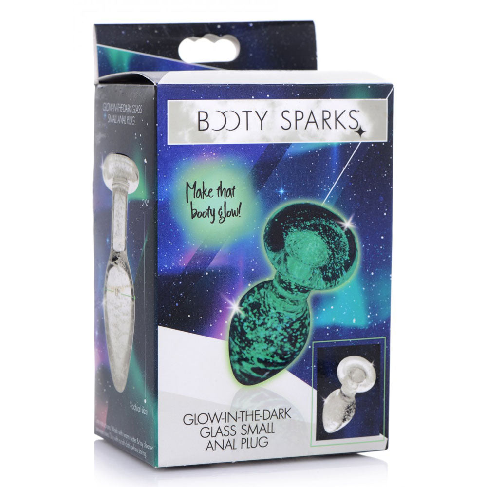 Small-size retail box showing a clear plug beside a green glow-in-the-dark plug graphic.