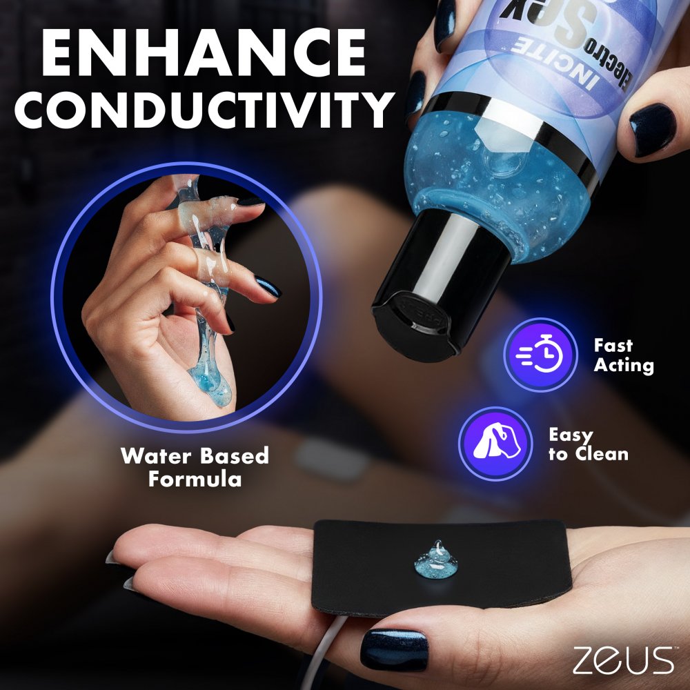 Applying the thick e-stim lube onto a black silicone electrode pad to enhance conductivity