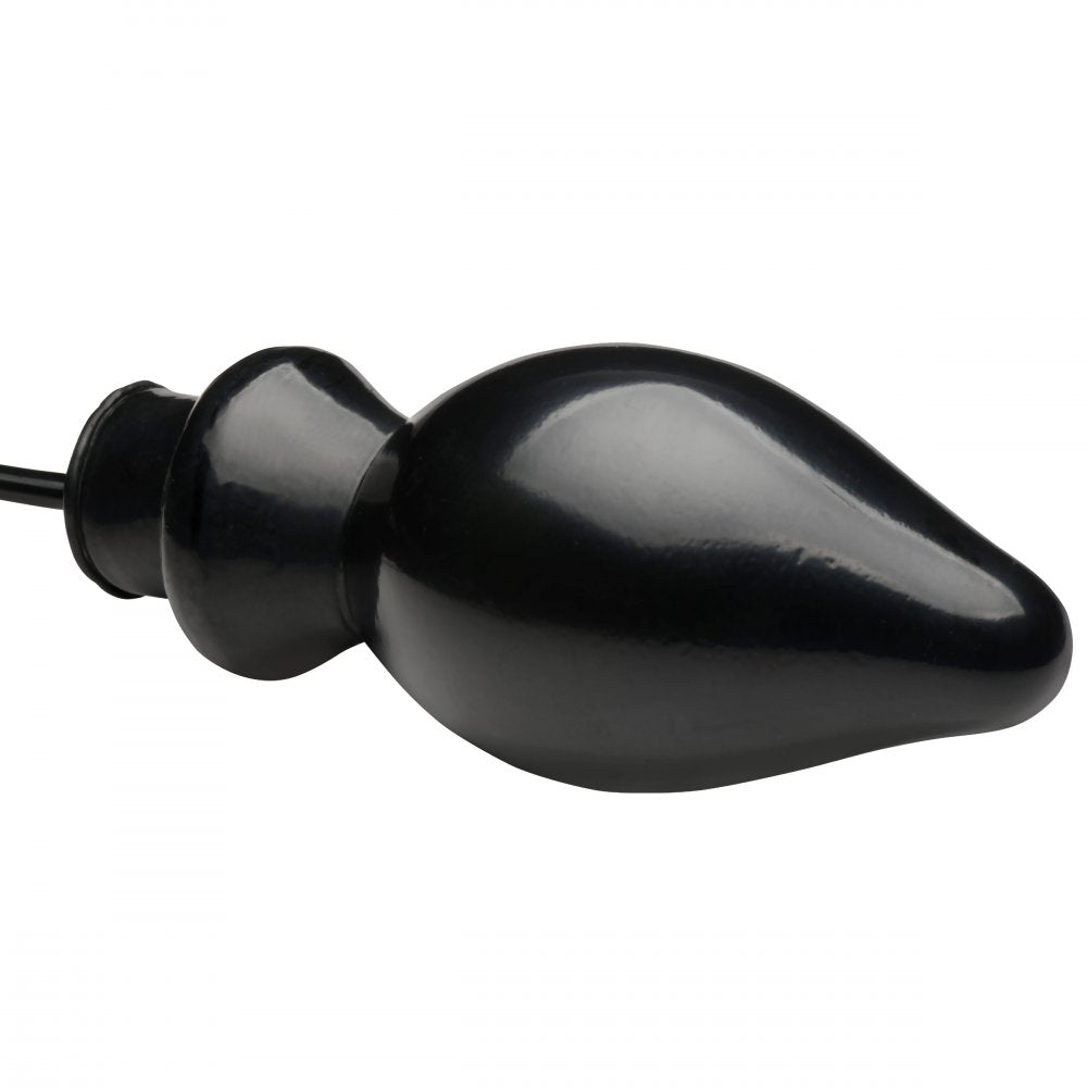 Macro close up of the smooth tapered tip of the heavy duty latex backdoor stretching massager