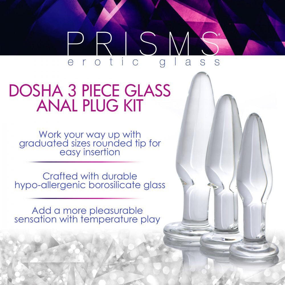 Beginner Glass Butt Plug Anal Training Kit - PRISMS Dosha