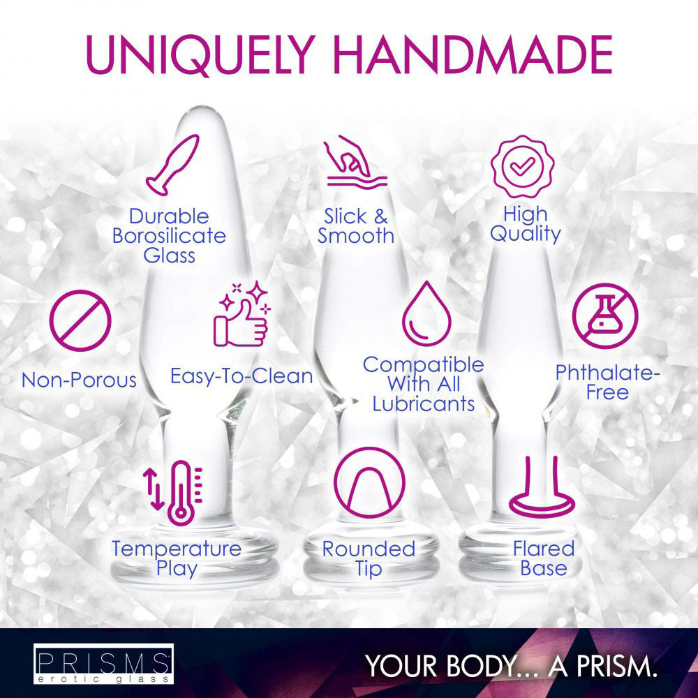 Beginner Glass Butt Plug Anal Training Kit - PRISMS Dosha