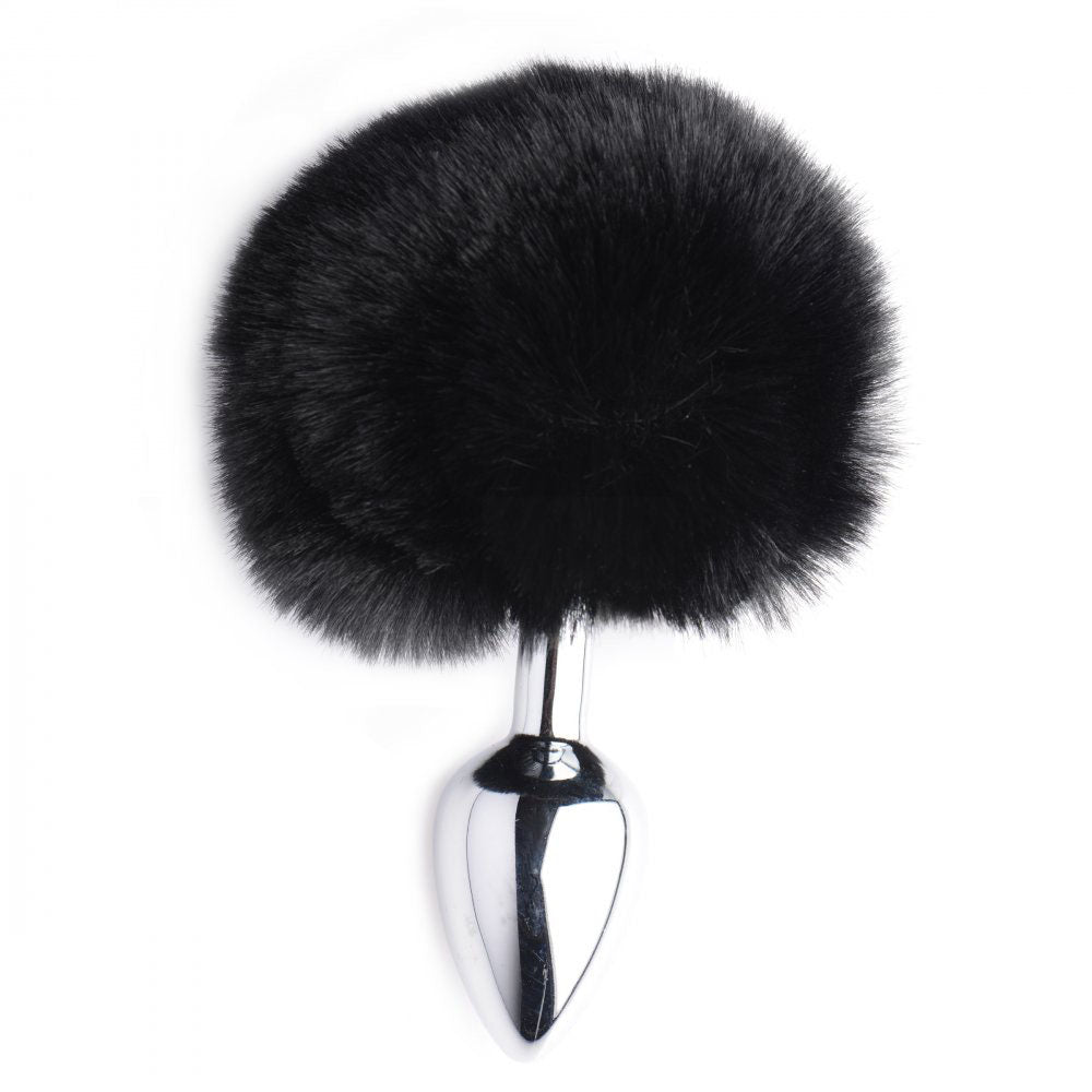 Onyx Bunny Tail Metal Butt Plug - Tailz Roleplay