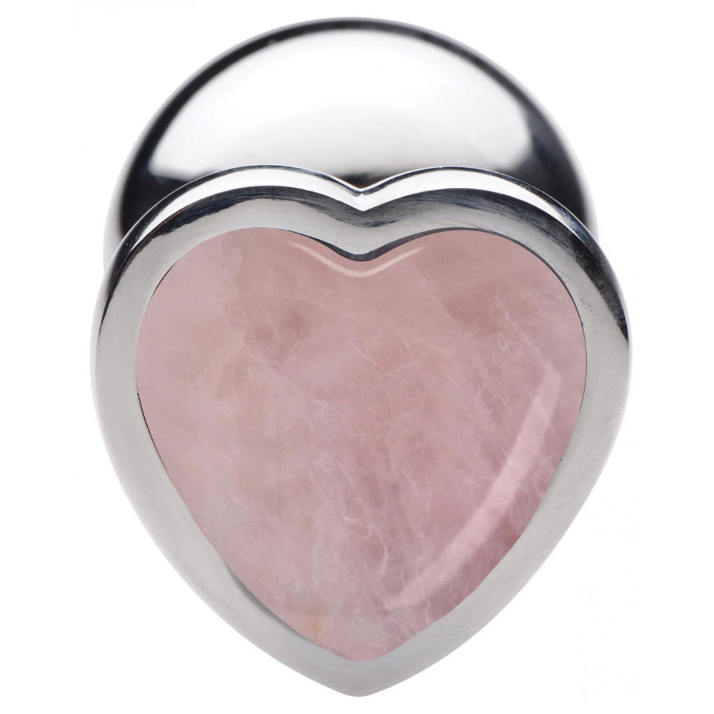 Quartz Heart Gem Metal Butt Plug - Booty Sparks