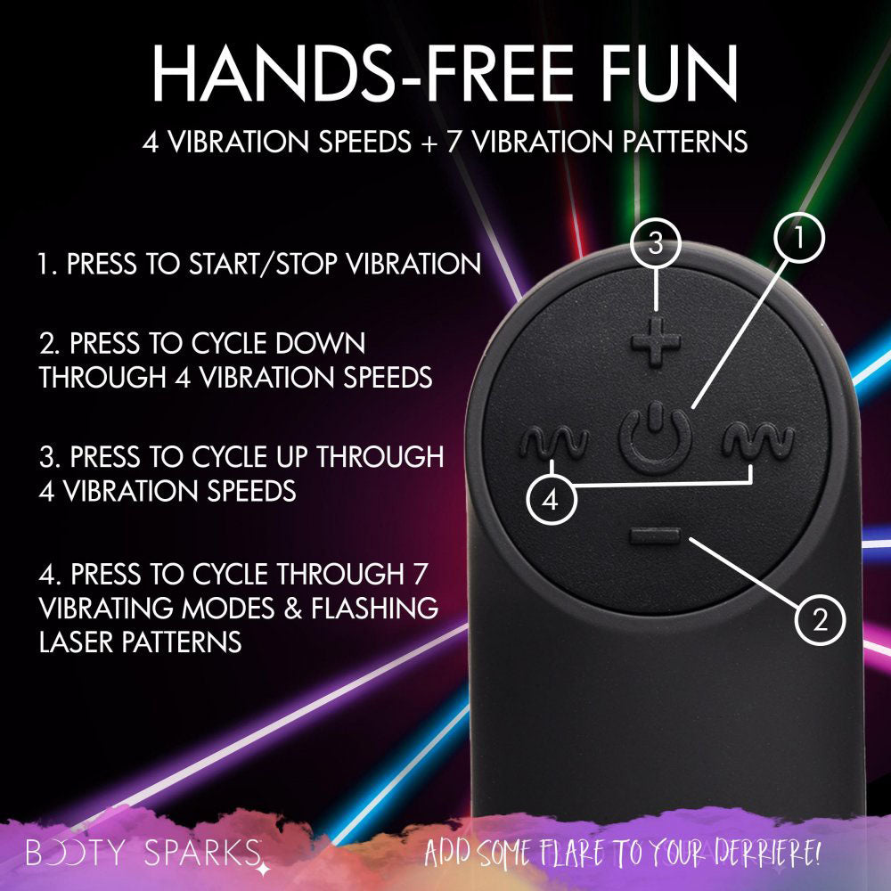 Laser Fuck Me Silicone Butt Plug & Remote - Booty Sparks