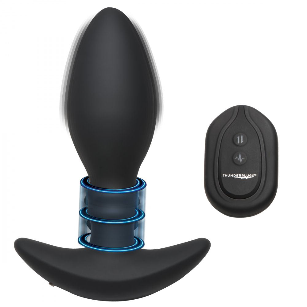 Rim Slide Silicone Butt Plug &amp; Remote - ThunderPlugs