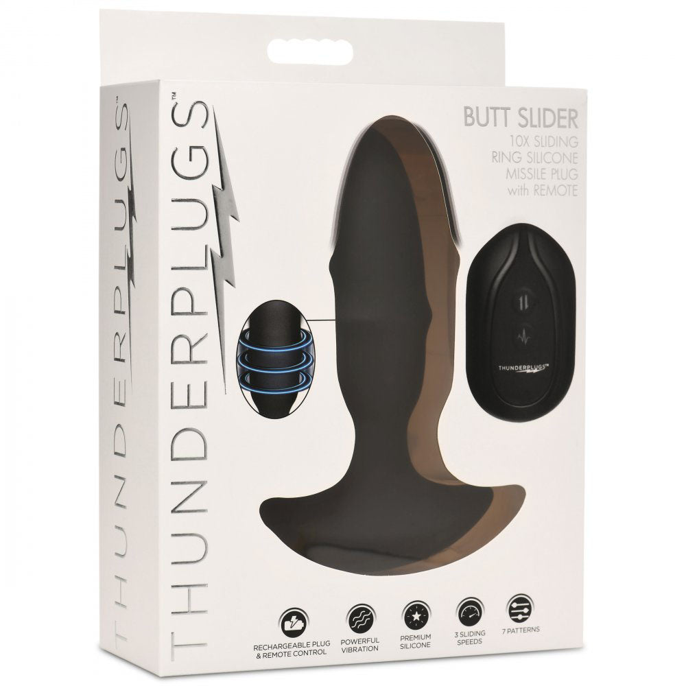 Butt Slider Silicone Butt Plug & Remote - ThunderPlugs