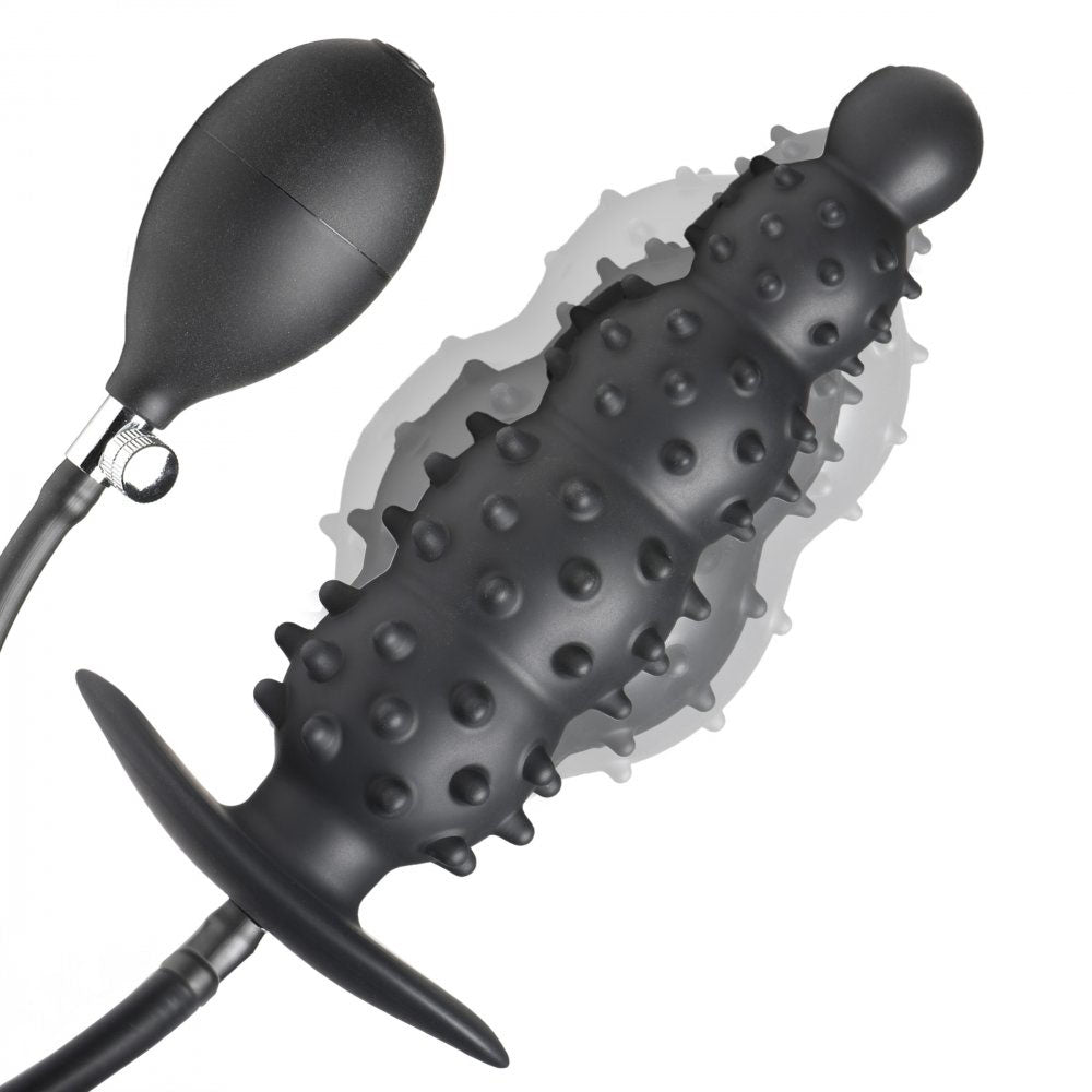 Nubbed Inflatable Butt Plug & Pump - Master Series Ass Puffer