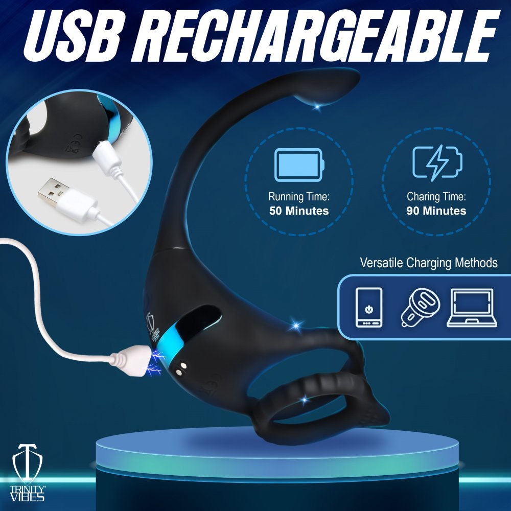 Prostate Massager With Remote & Cock Ring - Trinity Men DuoLink