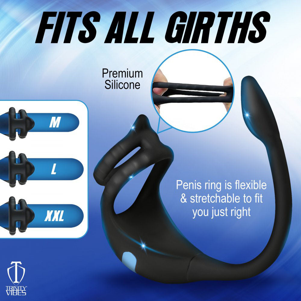 Prostate Massager With Remote & Cock Ring - Trinity Men DuoLink