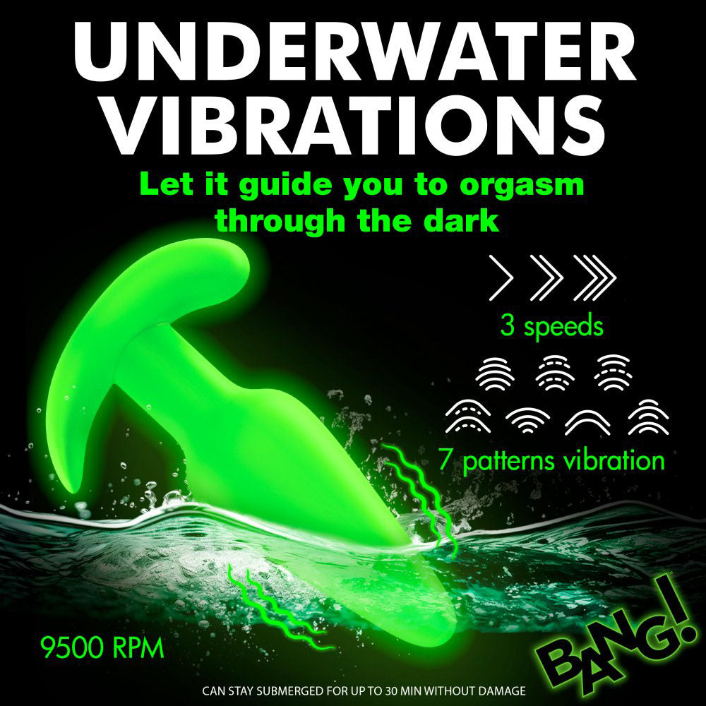 Glowing Silicone Butt Plug & Remote - Bang! Glow-in-the-Dark