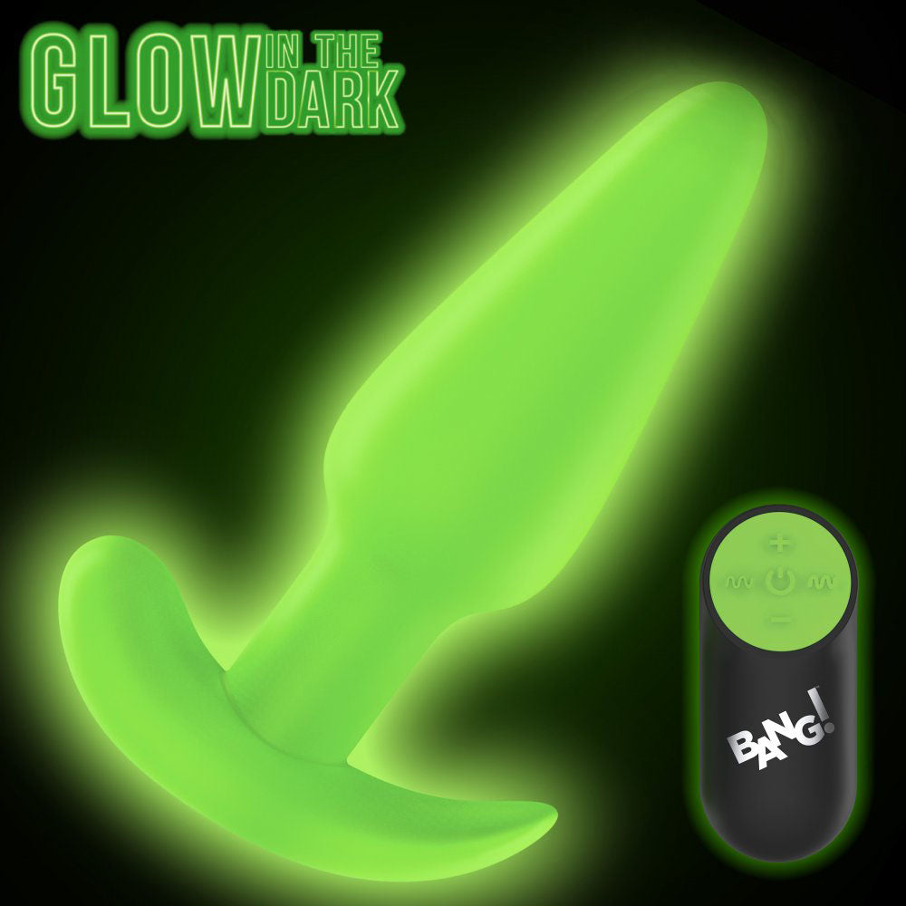 Glowing Silicone Butt Plug & Remote - Bang! Glow-in-the-Dark