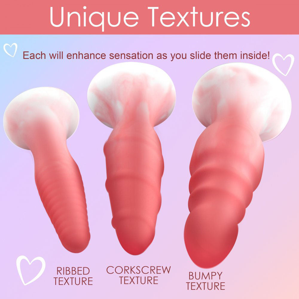 Textured Silicone Butt Plug Set Collection - Simply Sweet