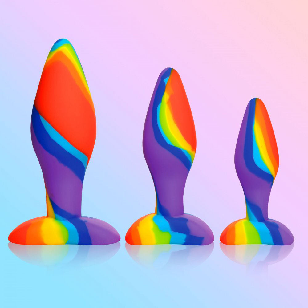 Rainbow Silicone Butt Plug Set - Simply Sweet