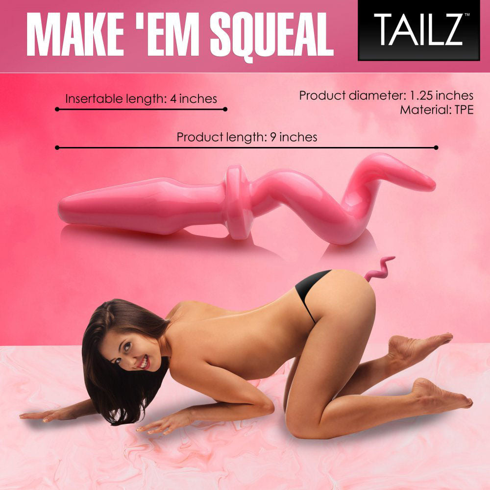 Pink Piggy Tail Butt Plug - Tailz Roleplay