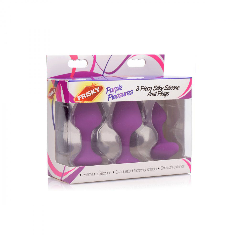Purple Pleasures Silicone Butt Plug Set - Frisky