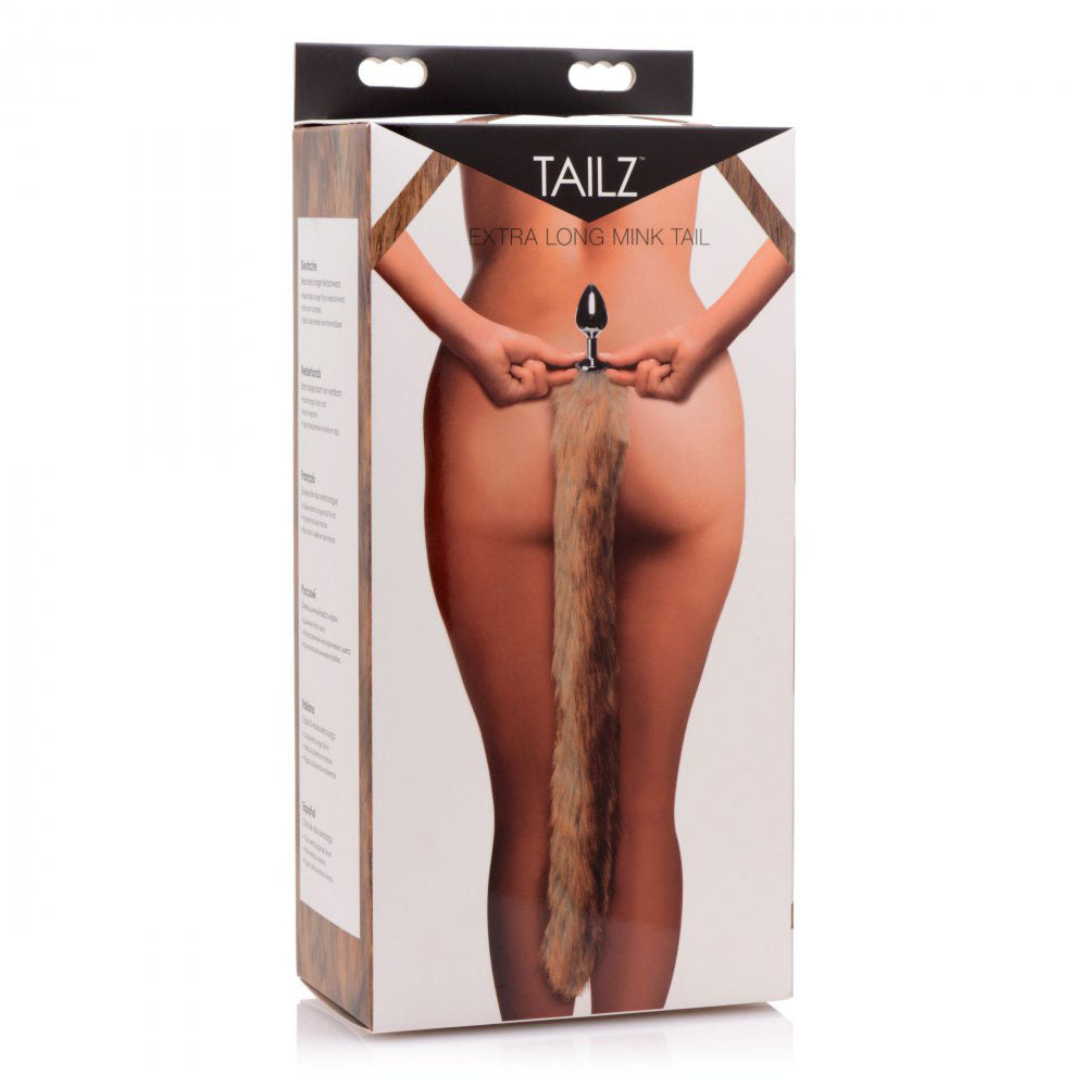 Extra Long Mink Tail Metal Butt Plug Collection - Tailz