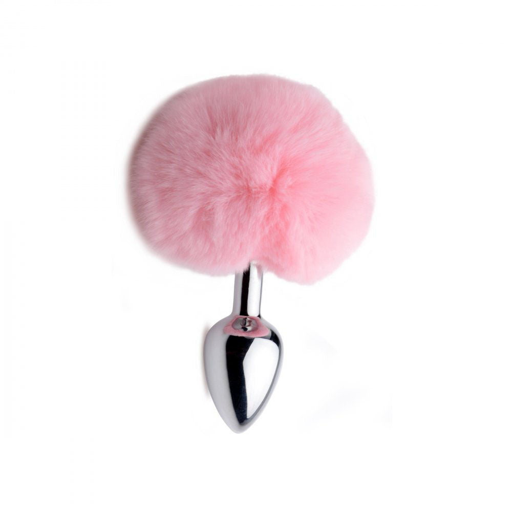 Fluffy Bunny Tail Metal Butt Plug - Tailz Roleplay