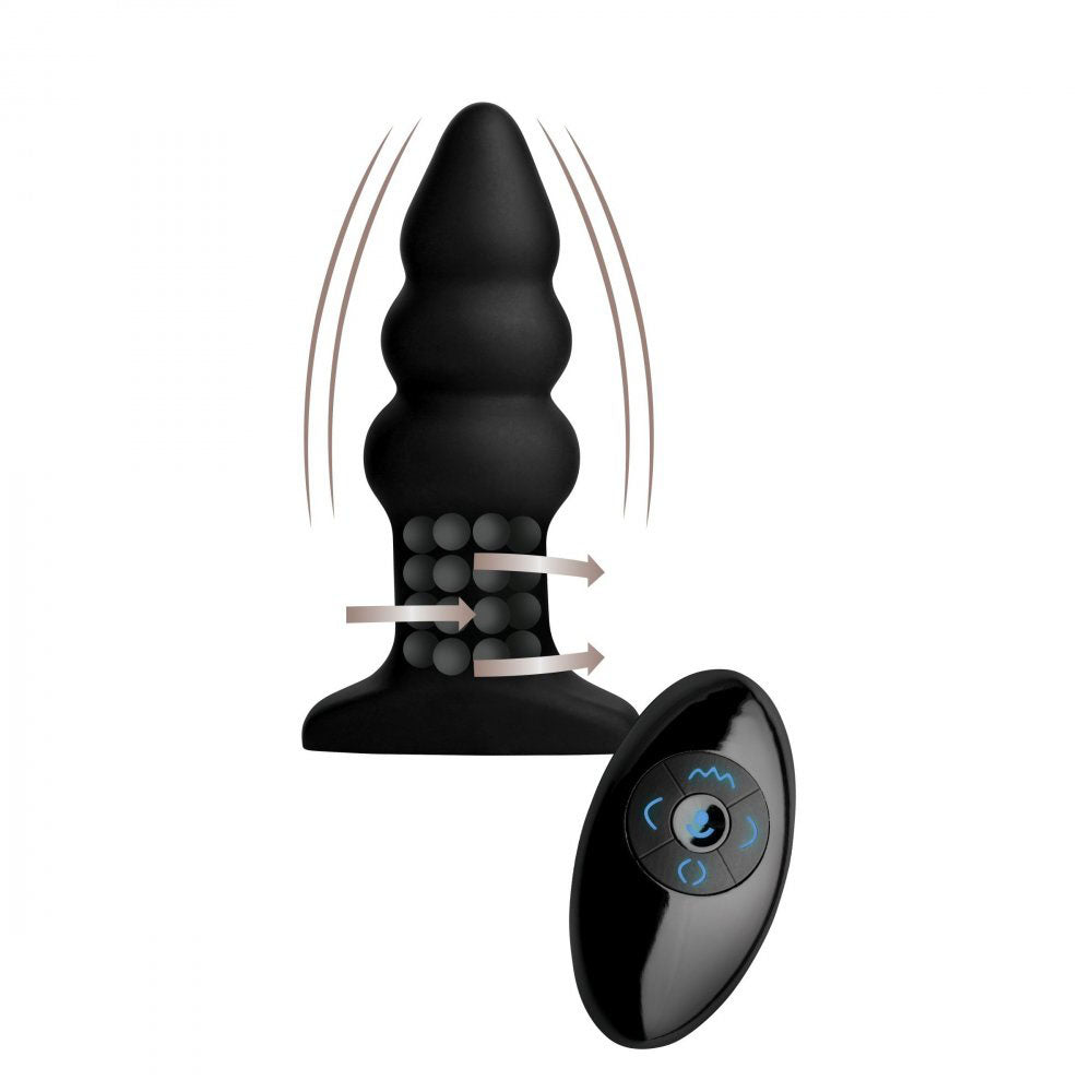 Rippled Rimming Silicone Butt Plug & Remote - Rimmers Model-I