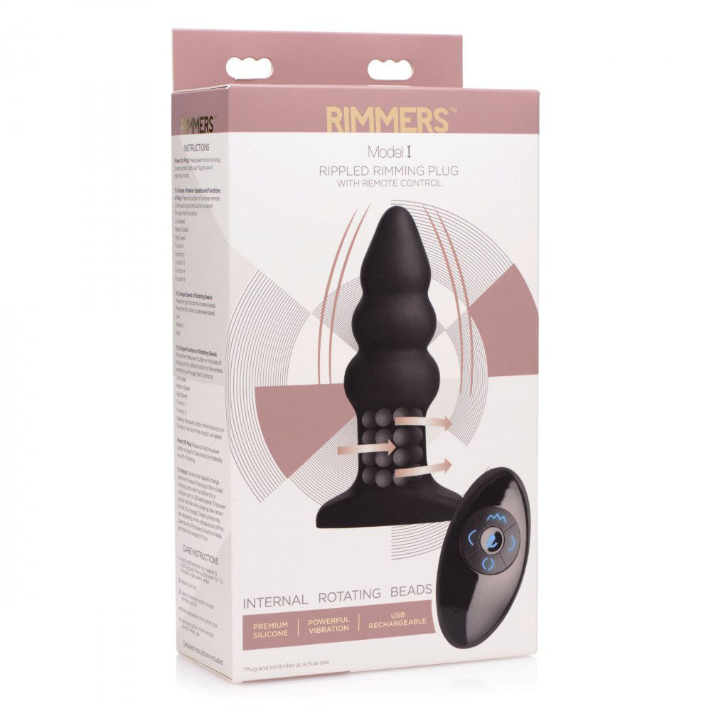 Rippled Rimming Silicone Butt Plug & Remote - Rimmers Model-I