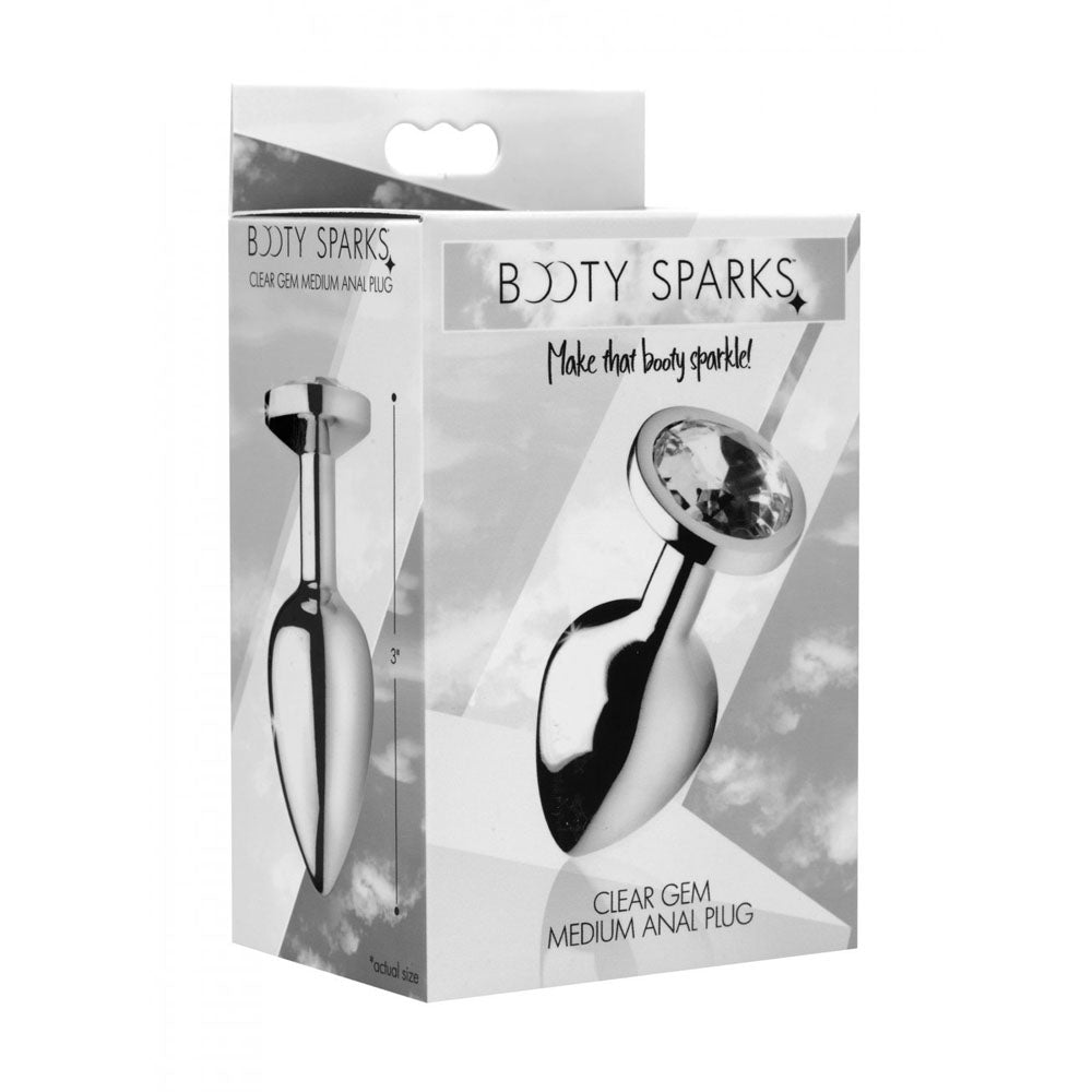 Clear Jeweled Metal Butt Plug - Booty Sparks