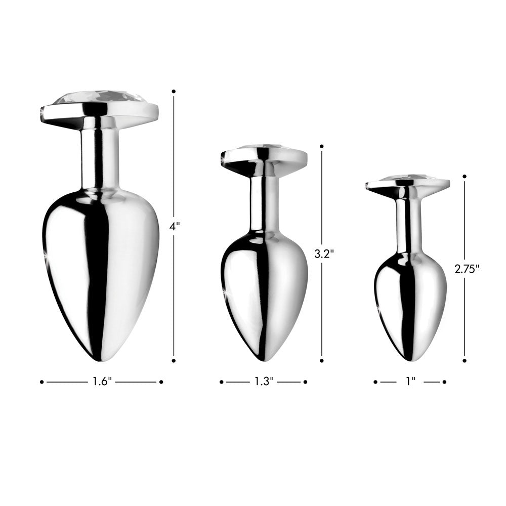 Clear Jeweled Metal Butt Plug - Booty Sparks