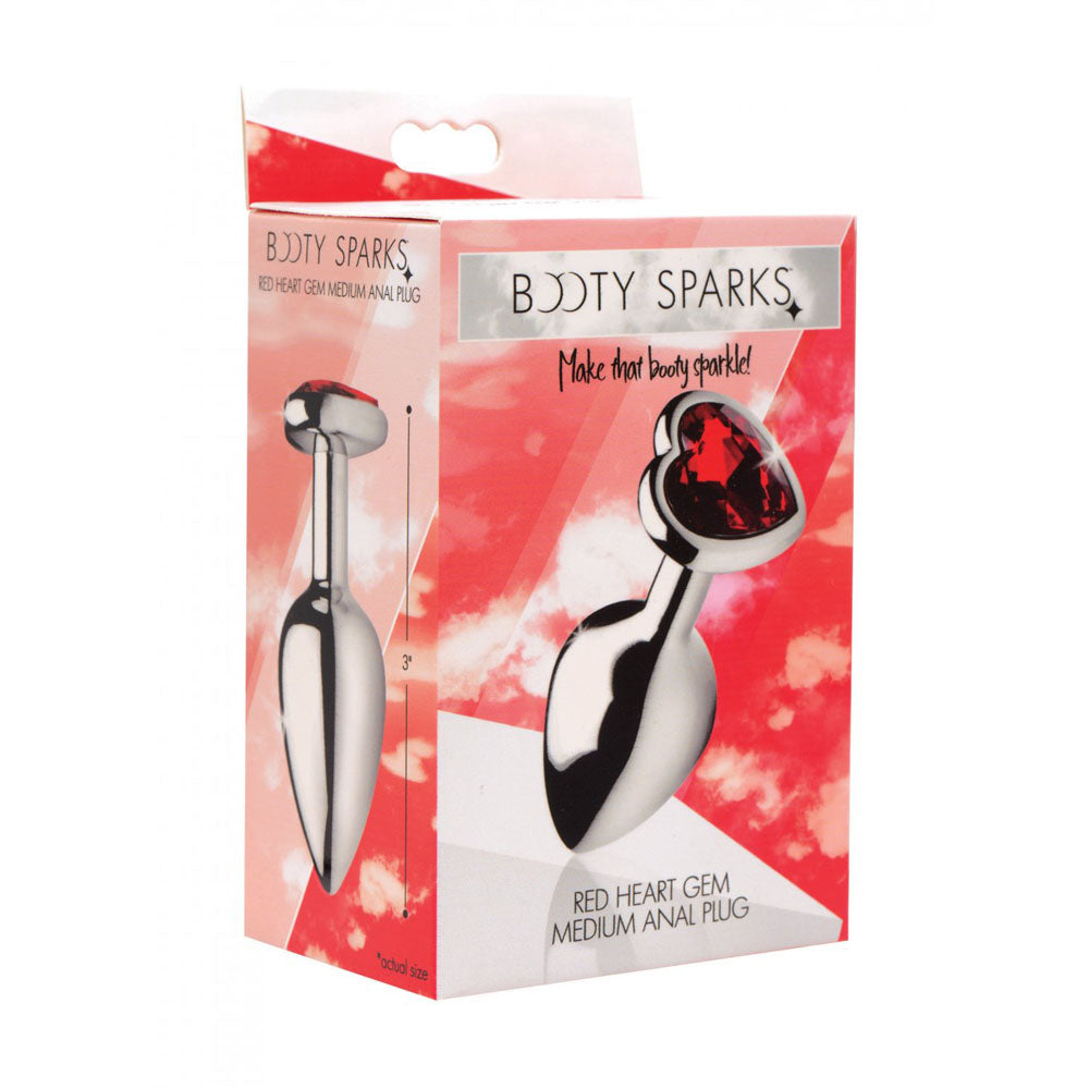 Red Heart Jeweled Metal Butt Plug Collection - Booty Sparks