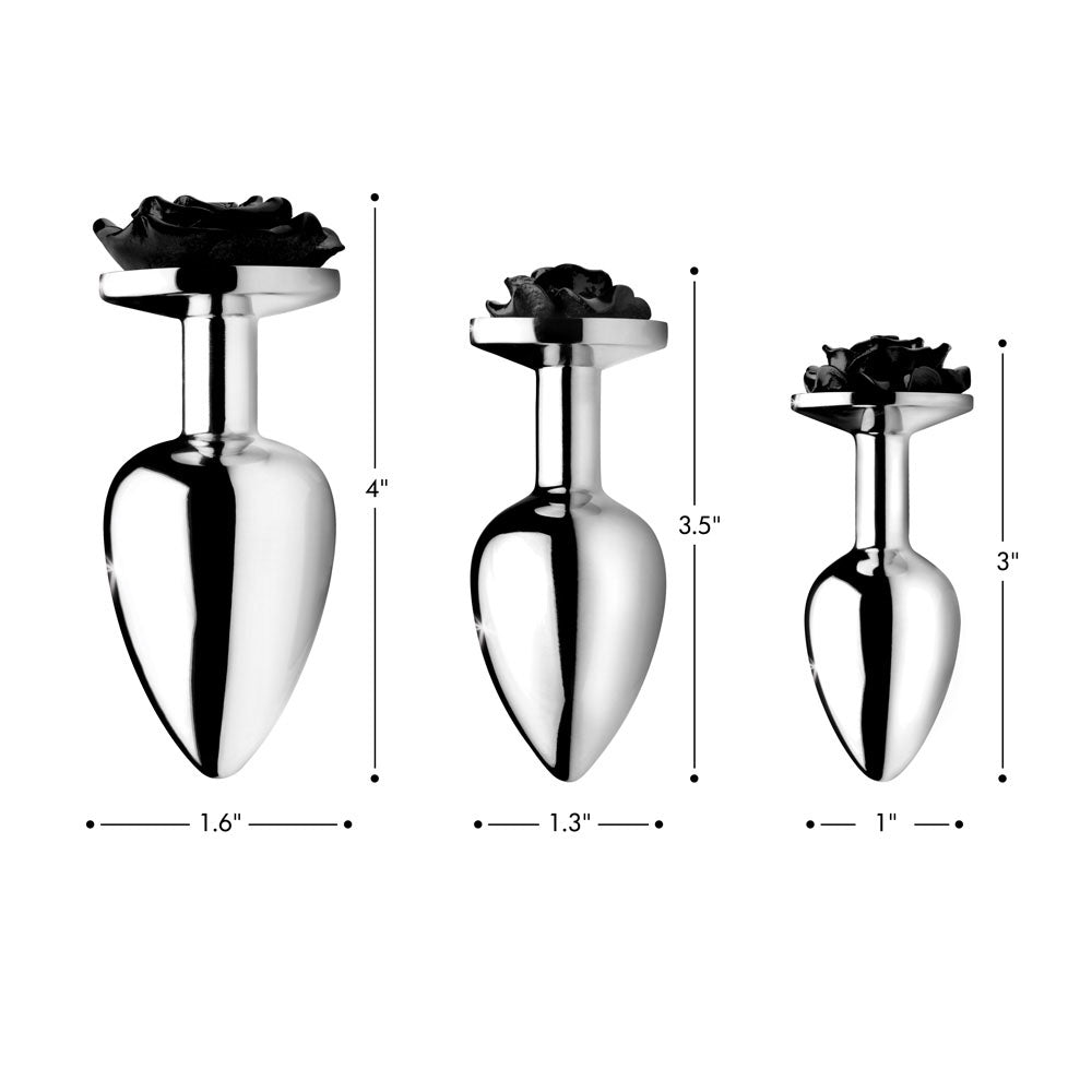 Black Rose Metal Butt Plug - Booty Sparks