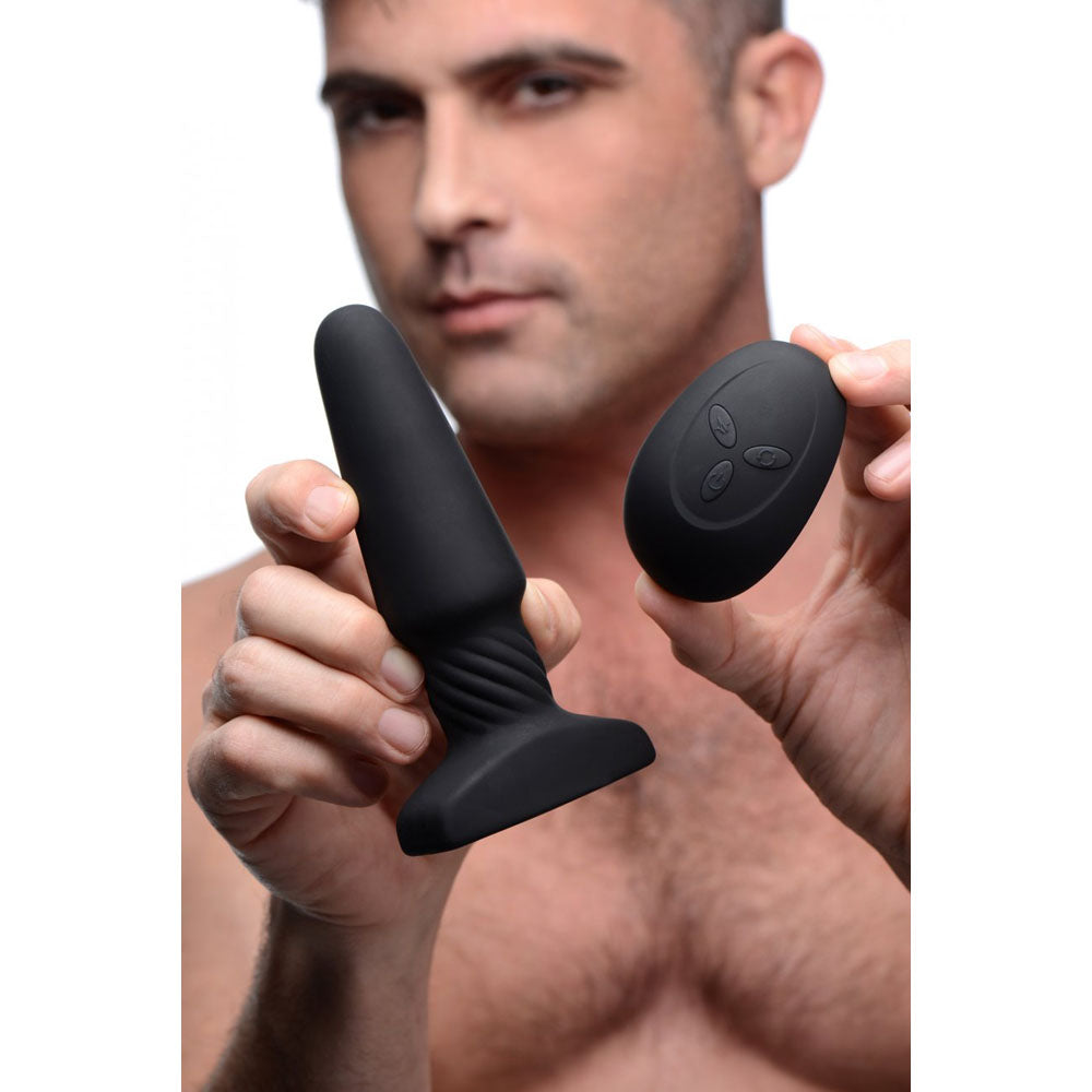 Spiral Rimming Silicone Butt Plug & Remote - Rimmers Slim-R