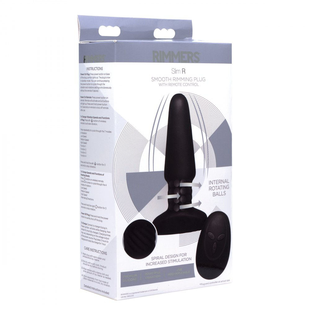 Spiral Rimming Silicone Butt Plug & Remote - Rimmers Slim-R