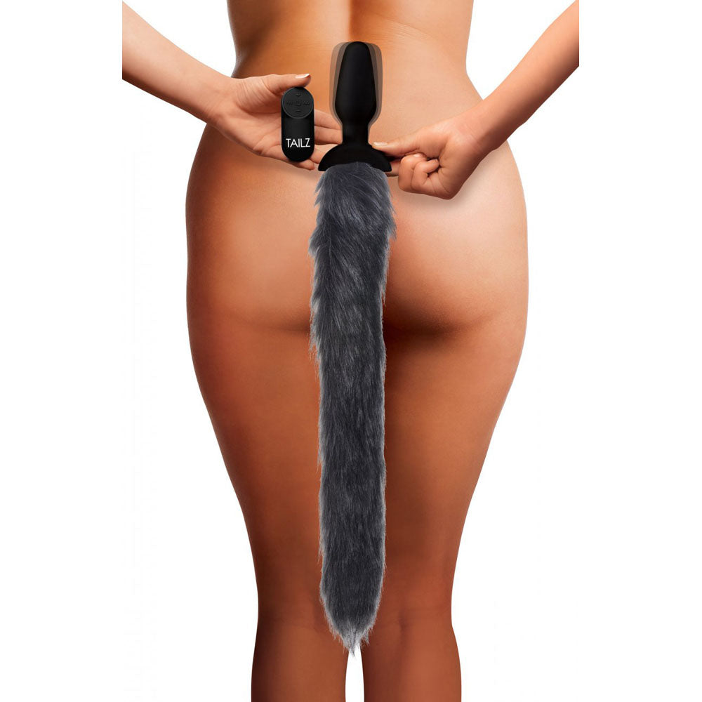 Grey Fox Tail Butt Plug & Remote - Tailz Roleplay