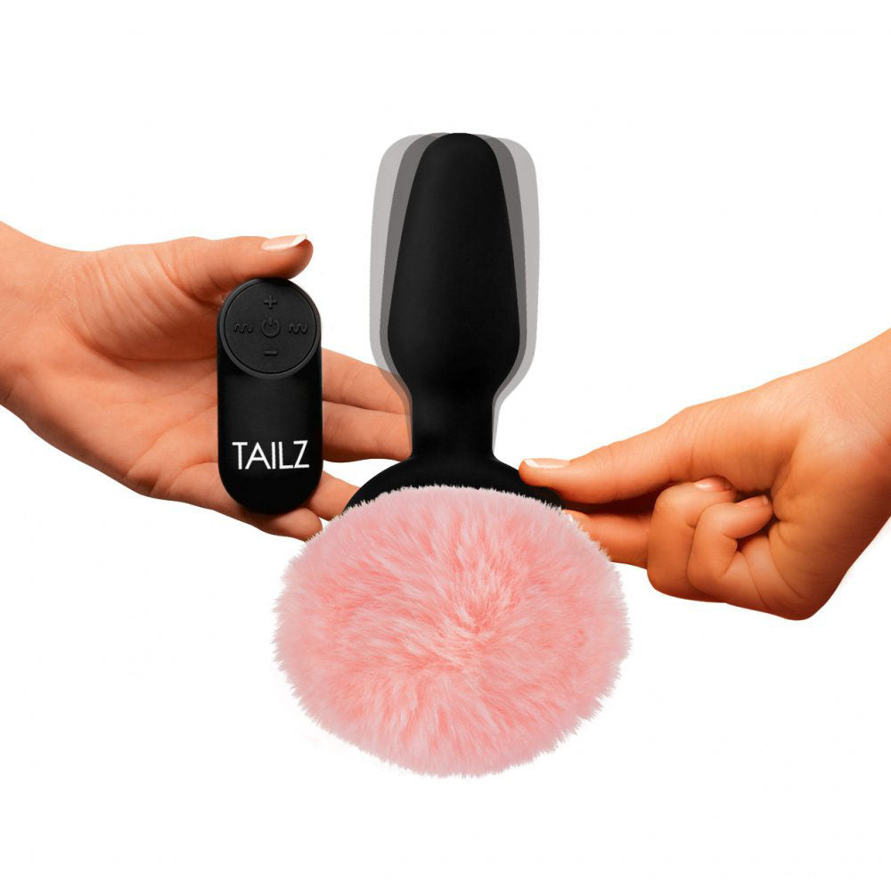 Pink Bunny Tail Butt Plug & Remote - Tailz Roleplay