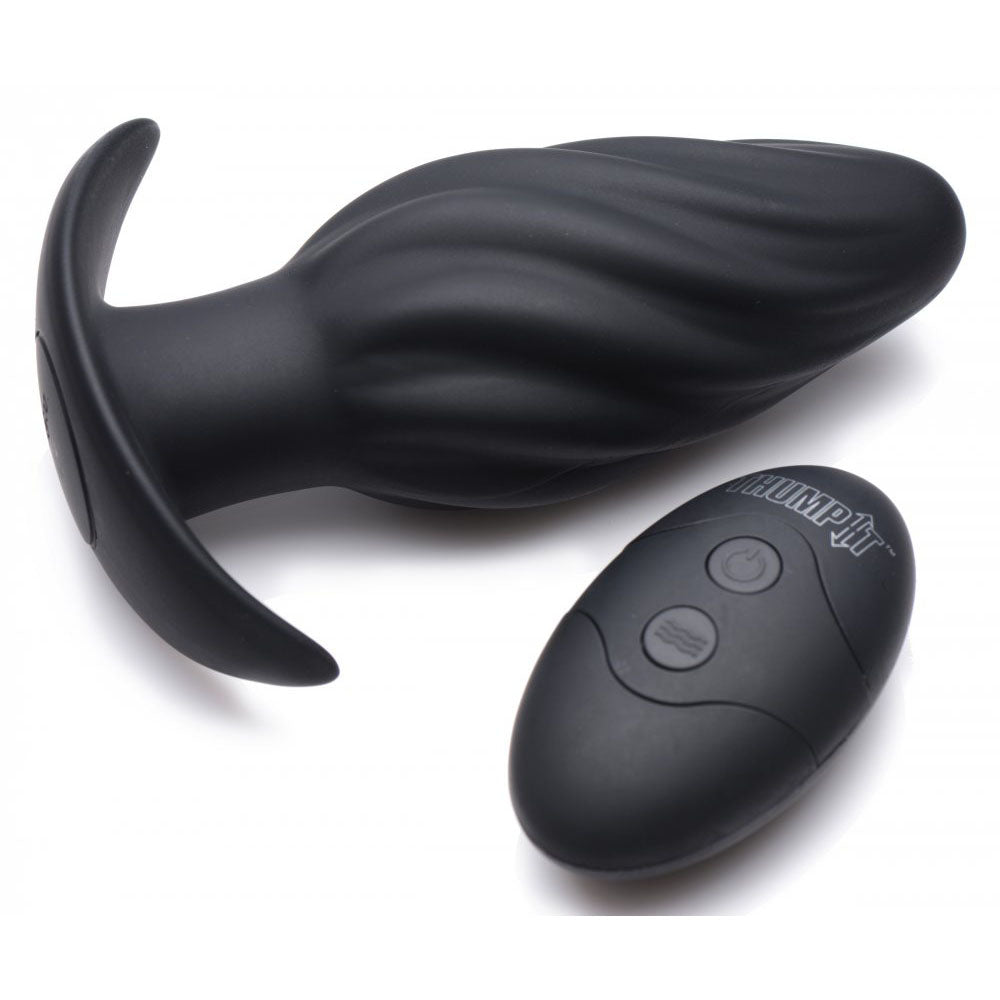 Swirled Kinetic Butt Plug & Remote - Thump It