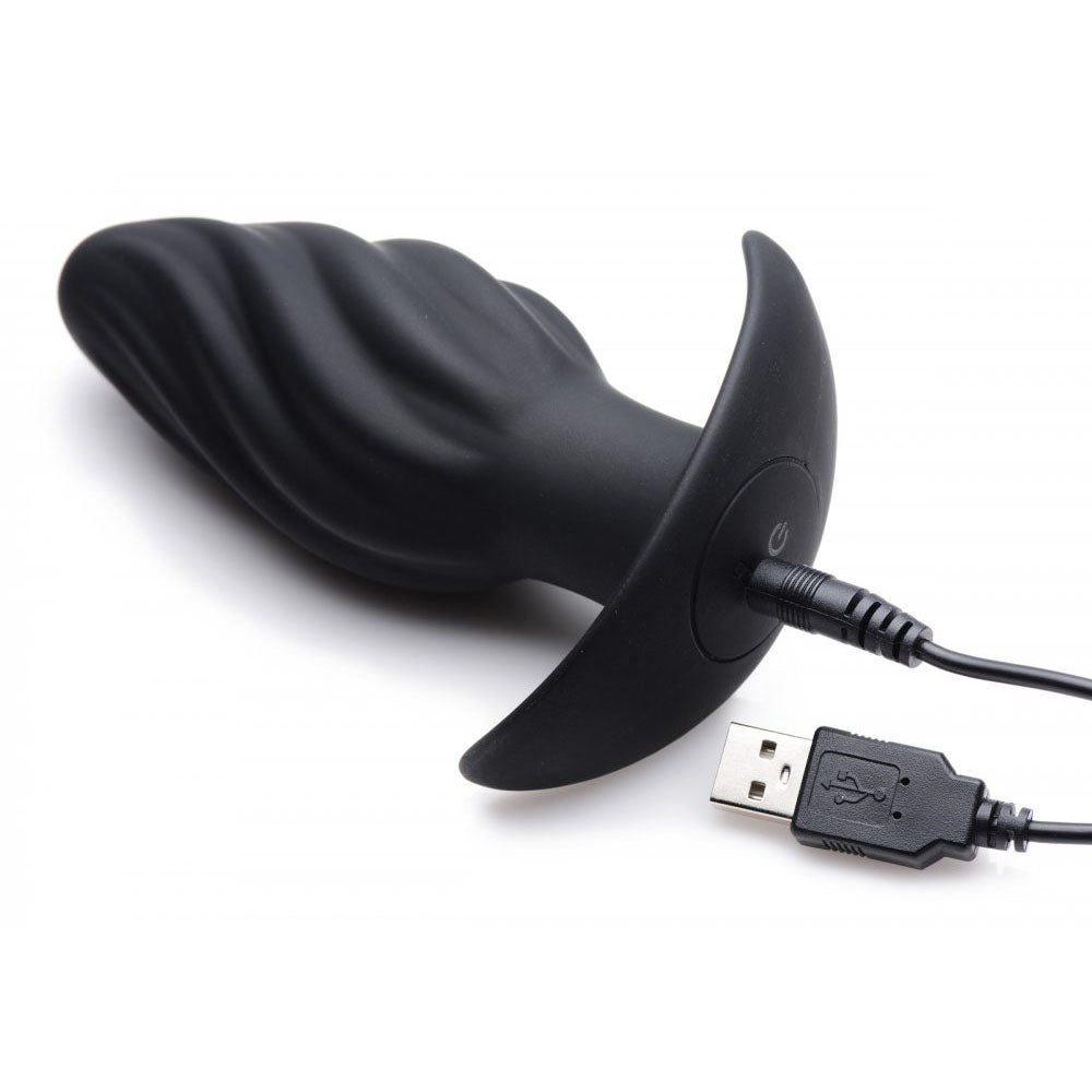 Swirled Kinetic Butt Plug & Remote - Thump It