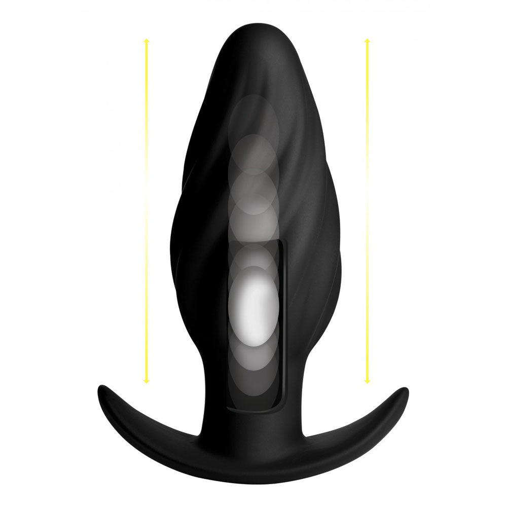 Swirled Kinetic Butt Plug & Remote - Thump It