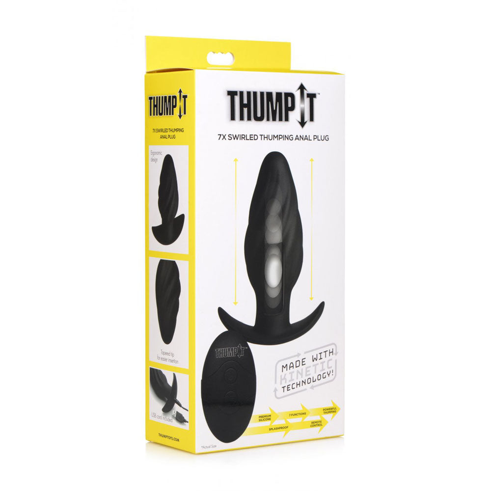 Swirled Kinetic Butt Plug & Remote - Thump It