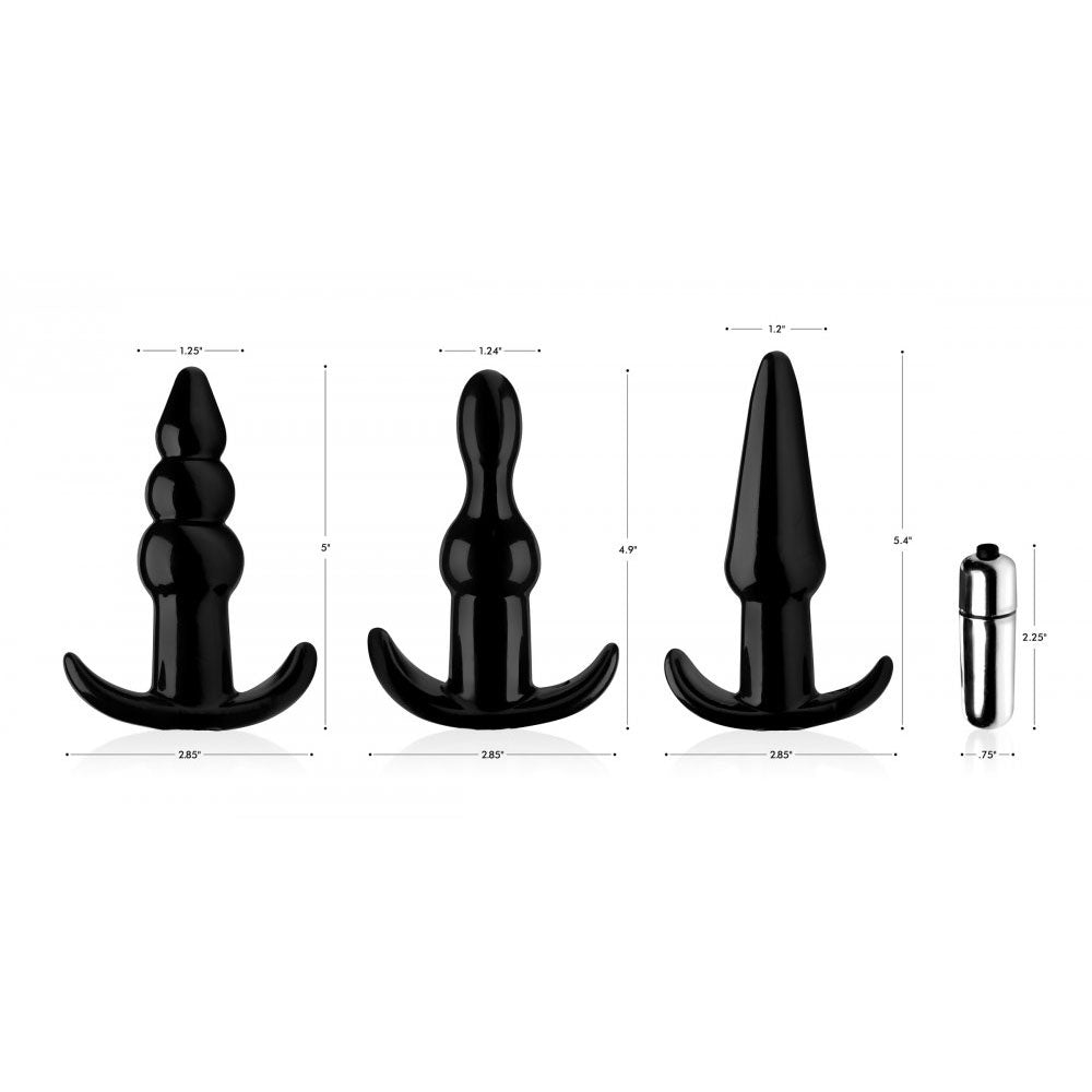 Thrill Trio Butt Plug Set Collection With Vibration - Frisky