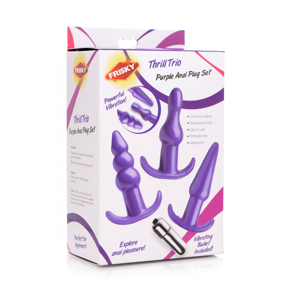 Thrill Trio Butt Plug Set Collection With Vibration - Frisky