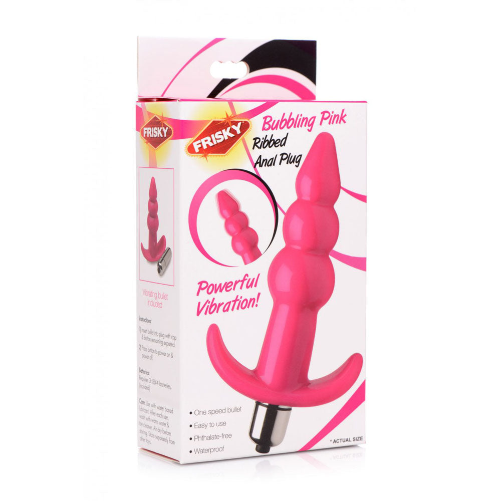 Bubbling Ribbed Butt Plug Collection With Vibration - Frisky