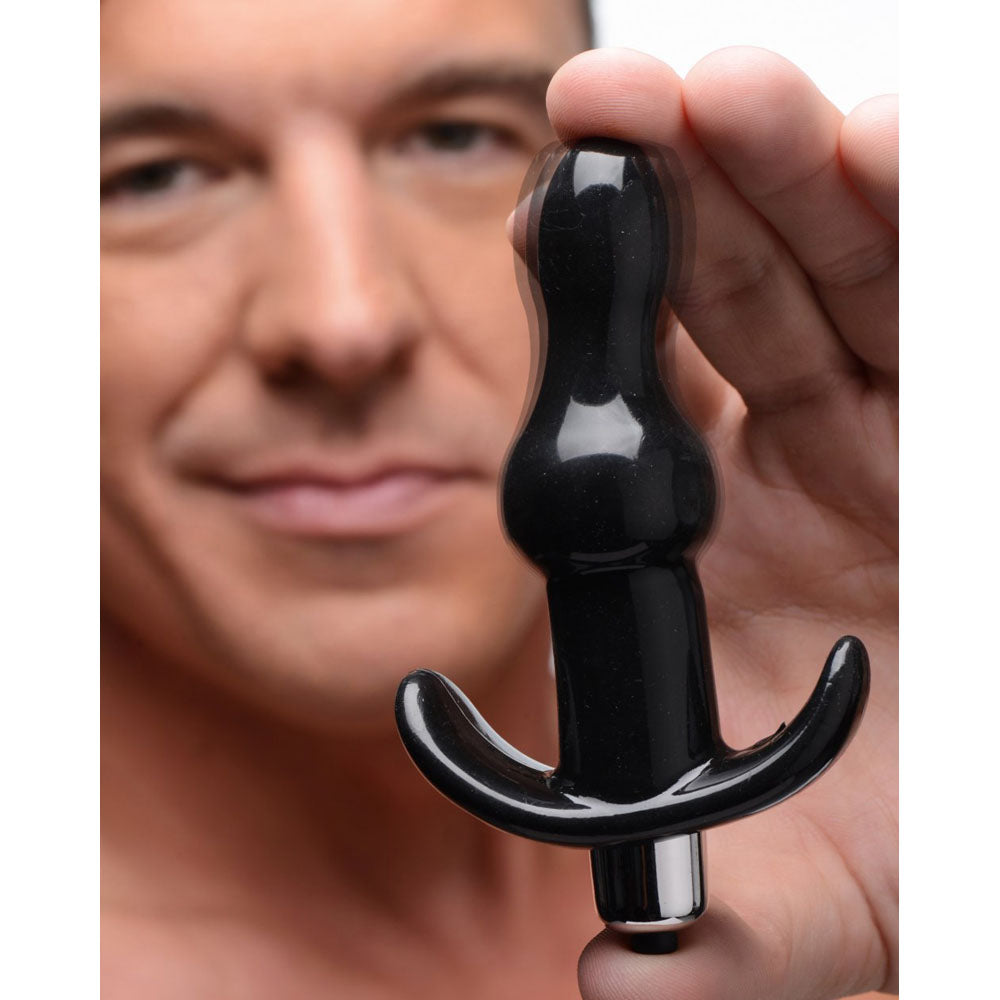 Rolling Noir Bumpy Butt Plug With Vibration - Frisky