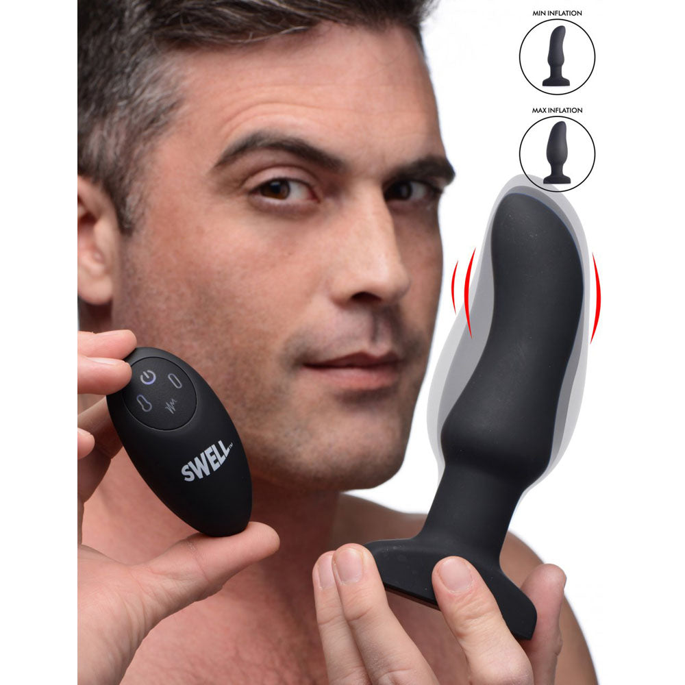 Curved Inflatable Butt Plug & Remote - Swell