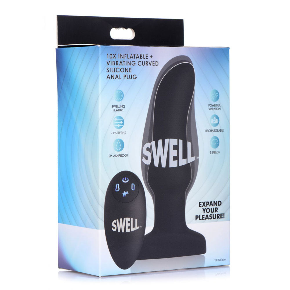 Curved Inflatable Butt Plug & Remote - Swell