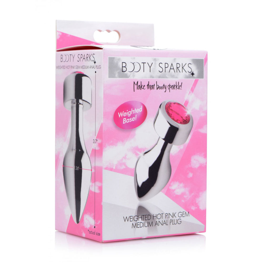 Hot Pink Jeweled Metal Butt Plug - Booty Sparks