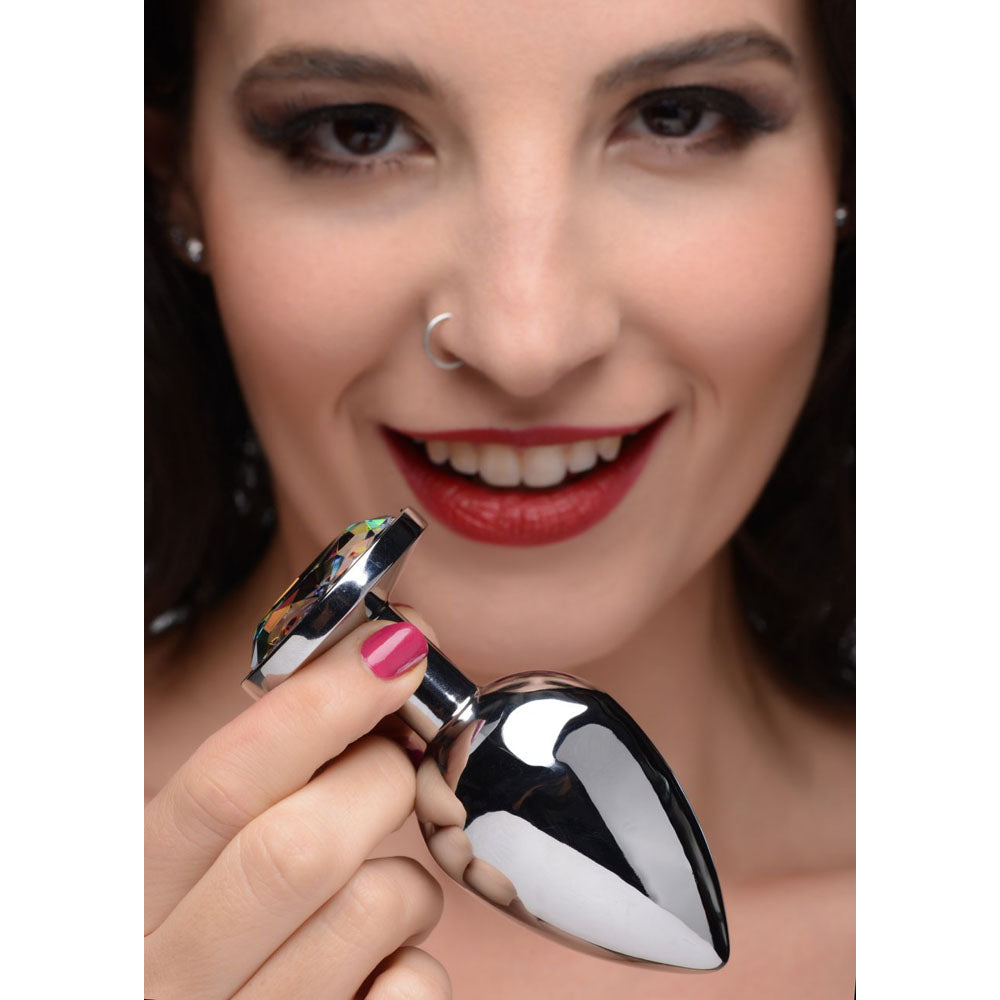 Rainbow Prism Jeweled Metal Butt Plug - Booty Sparks