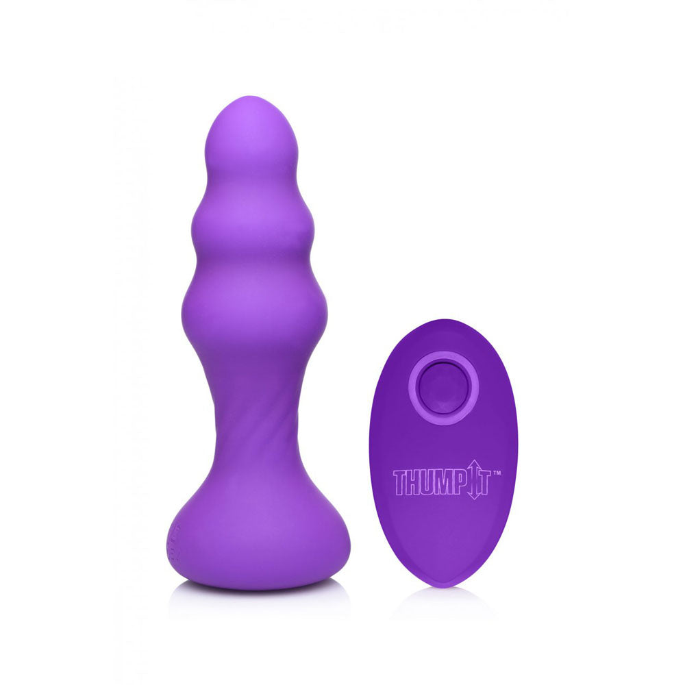 Ribbed Kinetic Butt Plug & Remote - Thump It