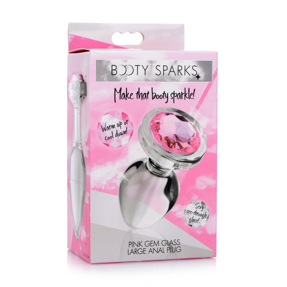 Pink Jeweled Glass Butt Plug Collection - Booty Sparks