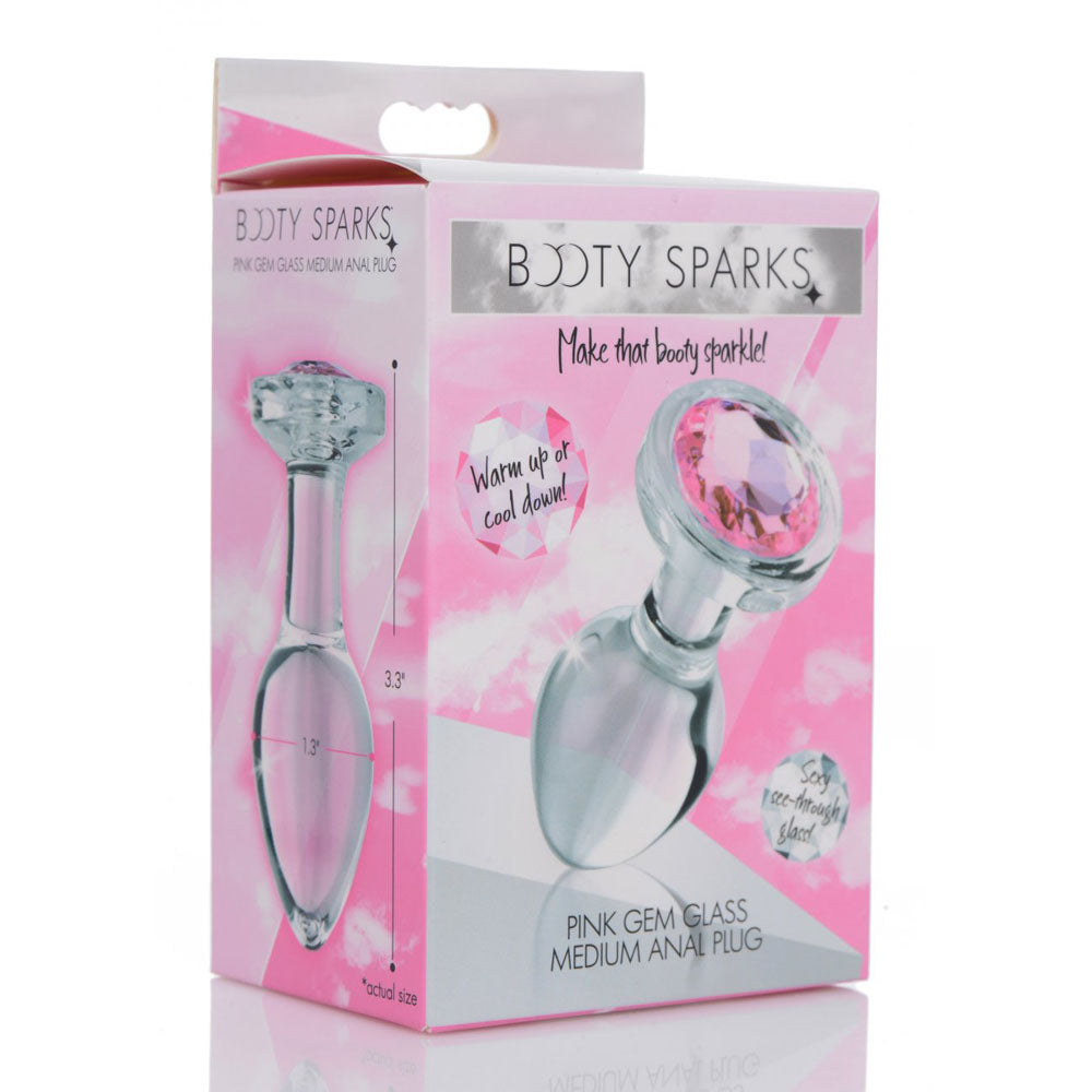 Pink Jeweled Glass Butt Plug Collection - Booty Sparks
