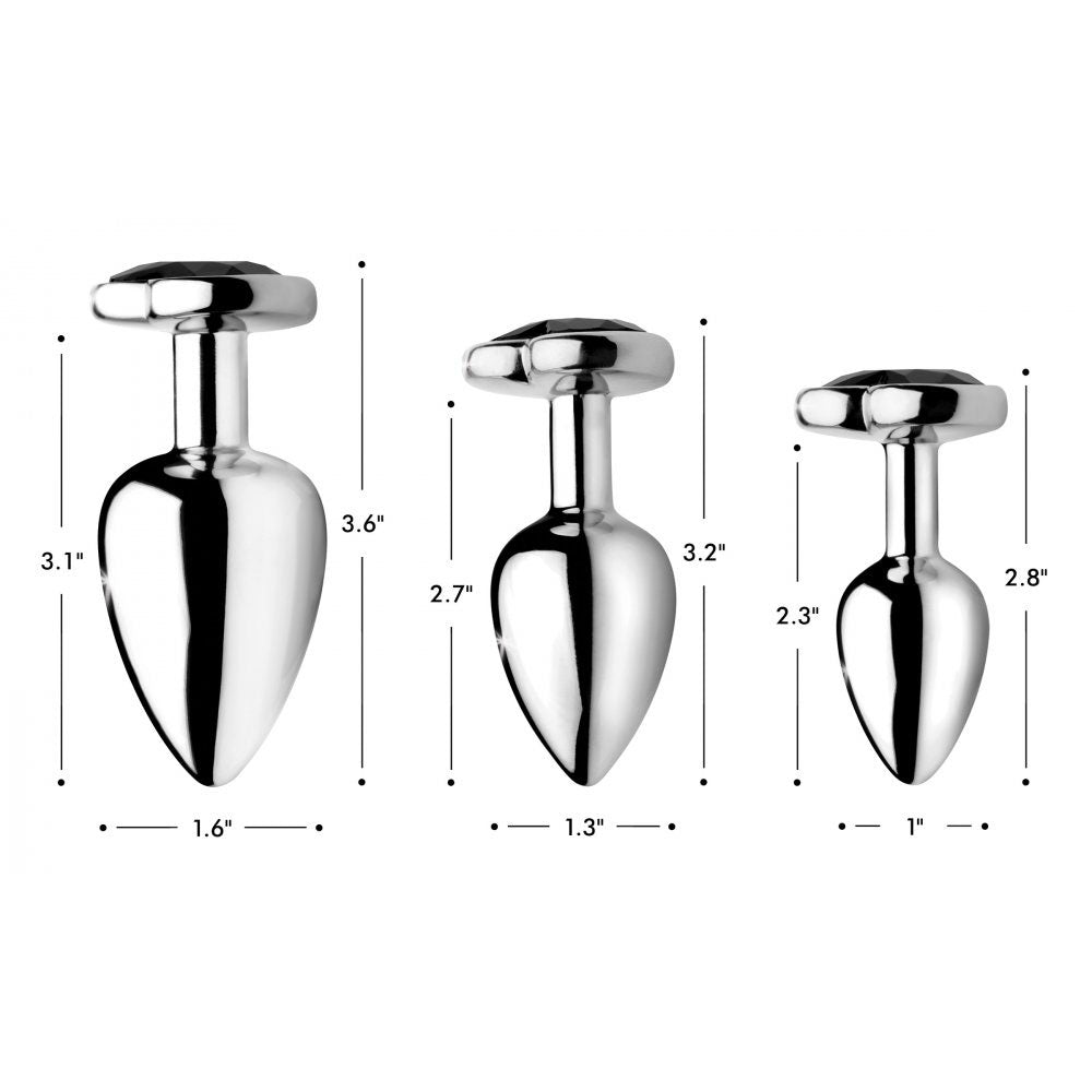 Black Heart Jeweled Metal Butt Plug - Booty Sparks