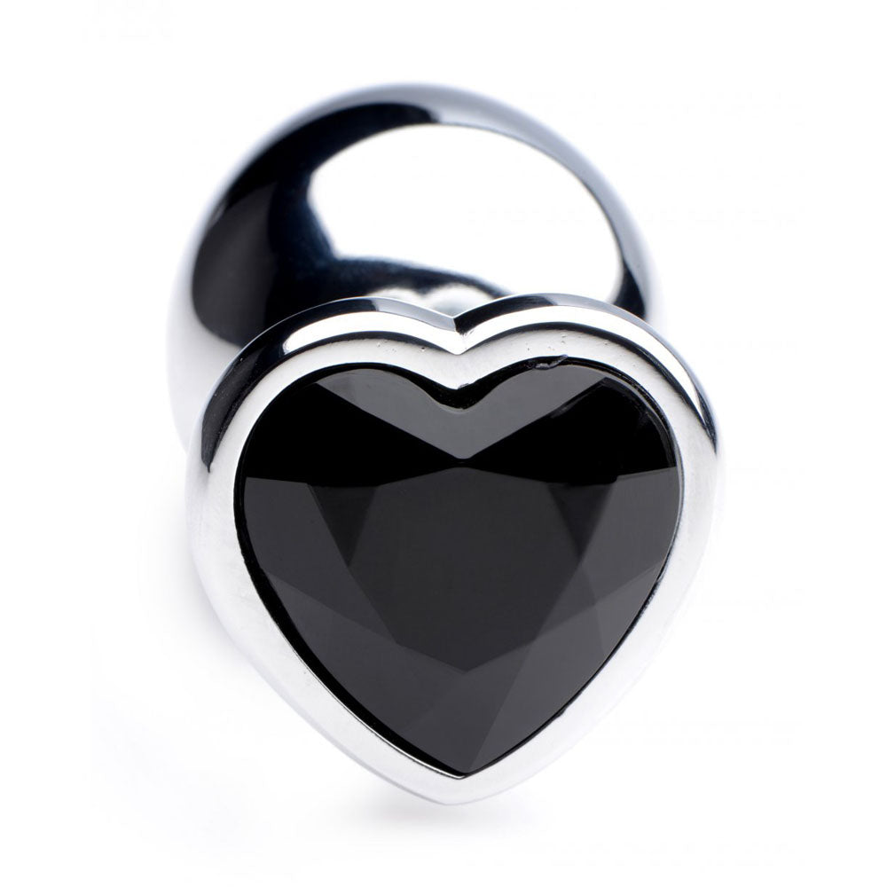 Black Heart Jeweled Metal Butt Plug - Booty Sparks