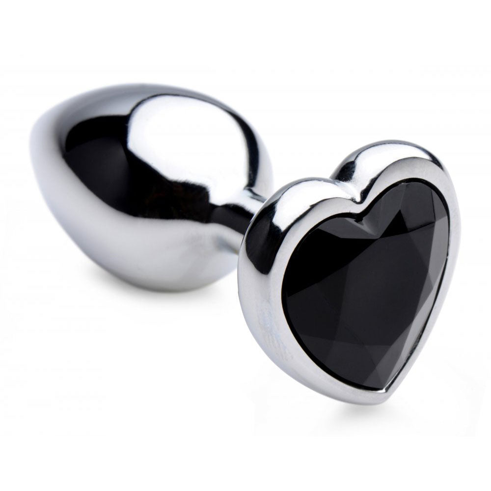 Black Heart Jeweled Metal Butt Plug - Booty Sparks
